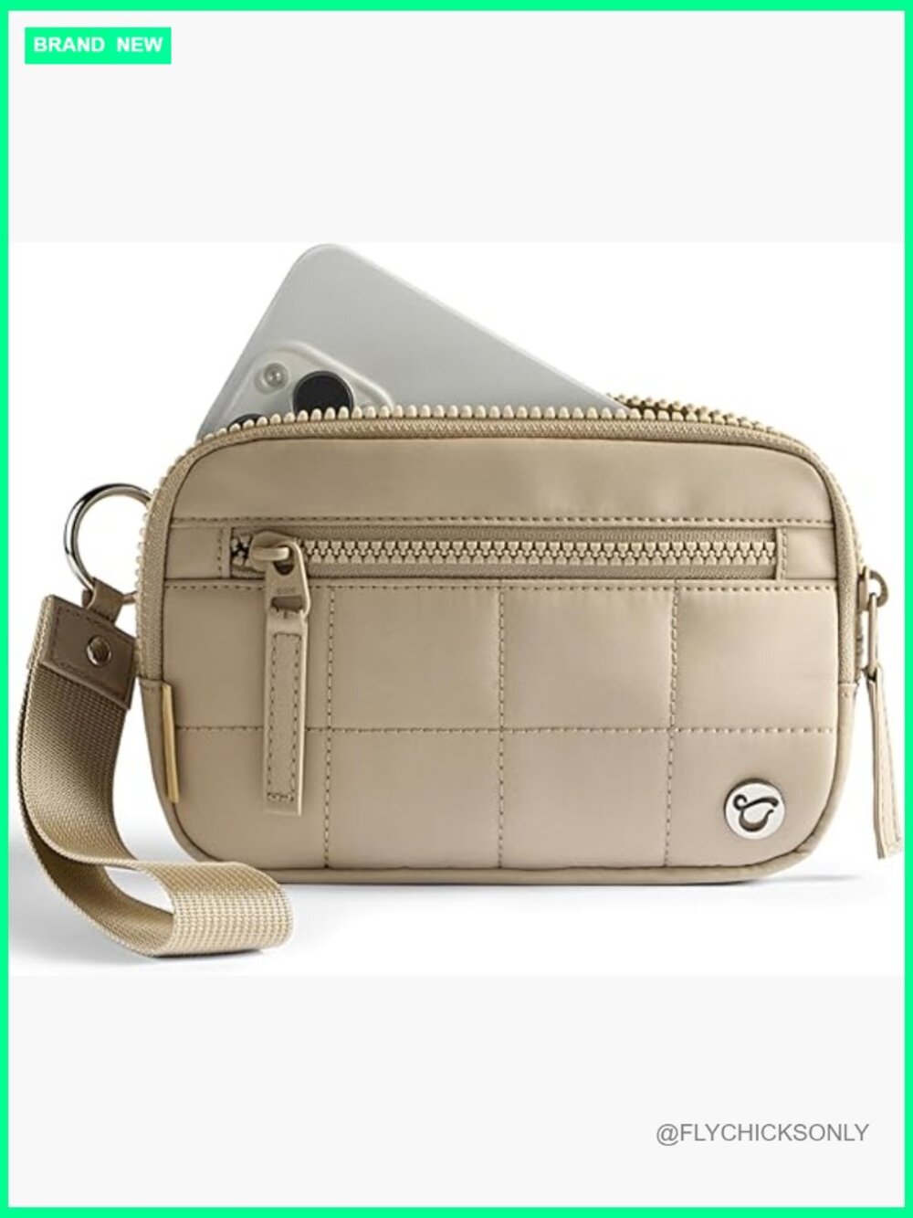 Women's RFID Blocking Quilted Wristlet Wallet with Zipper, Card Holder, Phone